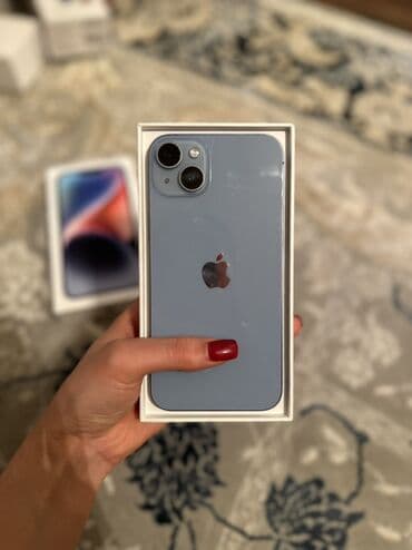 IPhone 14, Б/у, 128 ГБ, Голубой, Коробка