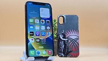 iphone osh: IPhone X, Б/у, 64 ГБ, Черный, Чехол, 64 % — 4