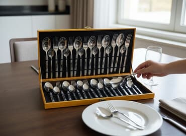 Столовый набор в подарочном кейсе. - Полный комплект столовых