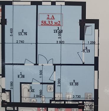 квартира 2 комнаты: 2 комнаты, 58 м², Элитка, 12 этаж, Готовая ПСО (под самоотделку) — 2