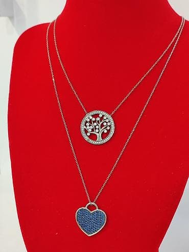 Серебряные колье: Серебряные колье, Проба 925, Женские, Новый, Циркон — 3