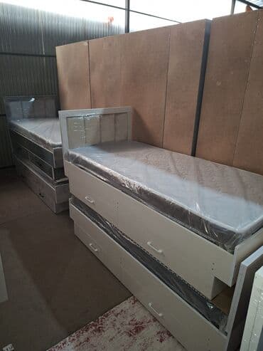 Отургучтар, табуреттер: Бир кишилик керебет, Жаңы, Матрасы бар, узуну - 205 см — 7