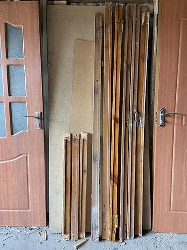 Межкомнатная дверь, Б/у, Со стеклом, Распашная, Витражная, цвет - Коричневый — 7