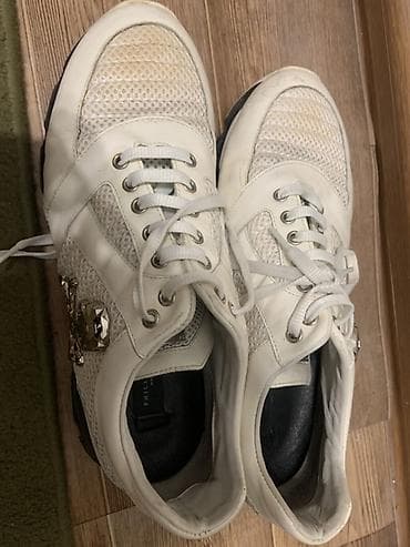 мужская безрукавка бу: Мужские кроссовки, 43, Philipp Plein, Б/у, цвет - Белый, Бесплатная доставка — 2