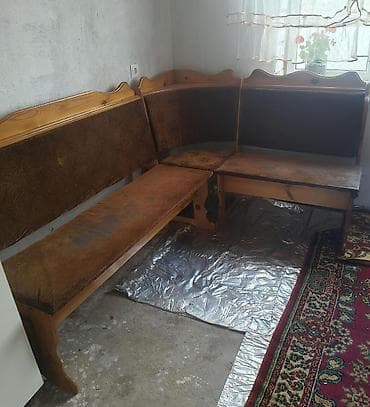 кухини мебел: Угловая кухонная скамья из массива дерева - Конфигурация: Г-образная — 1