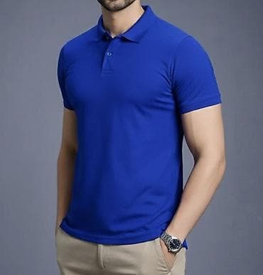 🔥 синее поло Muscle Fit из Кореи / Размер XL (3XL) / Отлично сидит по — 2