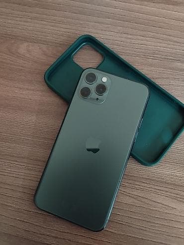 IPhone 11 Pro, Колдонулган, 256 ГБ, Matte Midnight Green, Заряддоочу түзүлүш, Коргоочу айнек, Каптама, 91 %