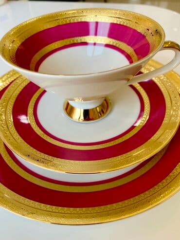 Чайная тройка: чайная чашка с двумя блюдцами (Mitterteich, Бавария