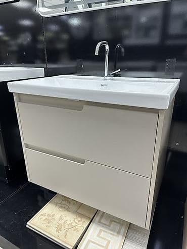 тумба с раковиной в ванную: Тумба для ванны, С раковиной, цвет - Бежевый — 1