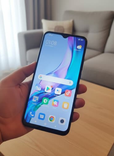 Redmi, Redmi 9, Б/у, 64 ГБ, цвет - Синий, 2 SIM