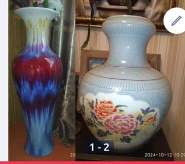 Вазы напольные. Размер высокой вазы 90 на 60 см.Цена 6500 сом( брали