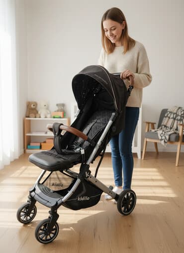 беби тайм коляска цена: Коляска, цвет - Черный, Б/у — 1