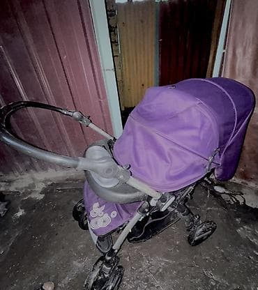 Коляскалар: Балдар арабасы, Башка бренд, түсү - Кызгылт көк, Колдонулган — 3