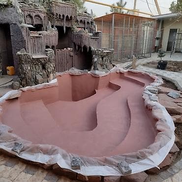 Водопады, водоемы в помещении, снаружи система туманообразования