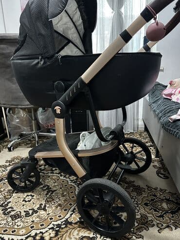 коляска на запчасти: Коляска, цвет - Черный, Б/у — 2