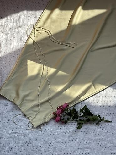 Юбка, Модель юбки: Прямая, Миди, Атлас, Высокая талия