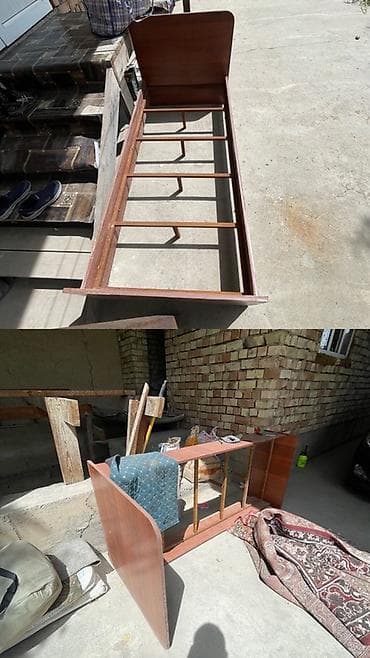 односпальный кравать: Односпальная кровать, Б/у, Каркас без матраса, длина - 190 см — 1