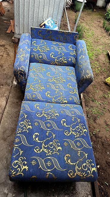 стенки ош: Кресло-кровать, Б/у, Односпальный, Платная доставка, цвет - Синий — 2