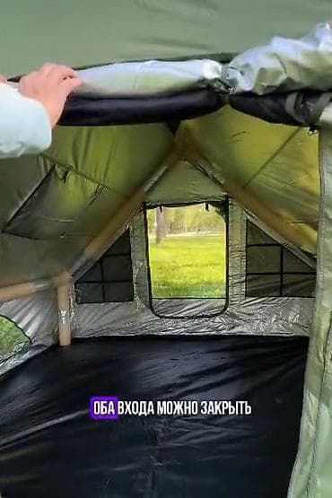 Надувная палатка размером 300x210 (высота 2м), выполненная в зеленом — 3