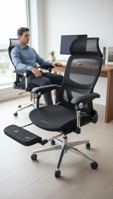 кресло для офис: Офисное кресло, С колесиками, цвет - Черный — 1