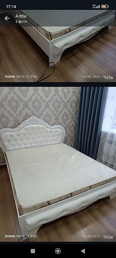 Керебеттер: Двуспальная кровать с высоким изголовьем в классическом стиле. - — 1