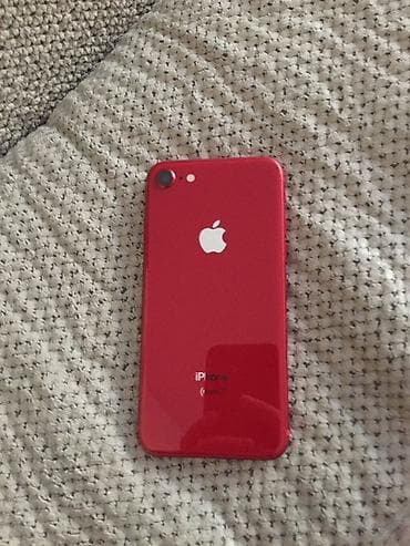 IPhone 8, Б/у, 64 ГБ, Красный, Чехол, 100 %