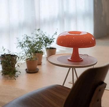 синий лампа: Настольная лампа «грибок» в ярко-оранжевом цвете - Дизайн: округлый — 2