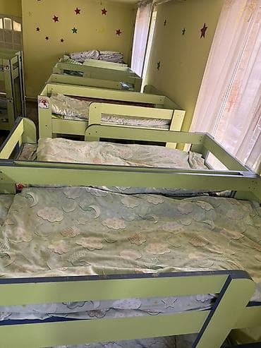 лаго: Двухъярусная детская кровать, ЛДСП, цвет - Зеленый — 3