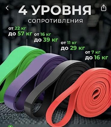 Набор петлевых резинок (эспандеров) для фитнеса — 4 уровня