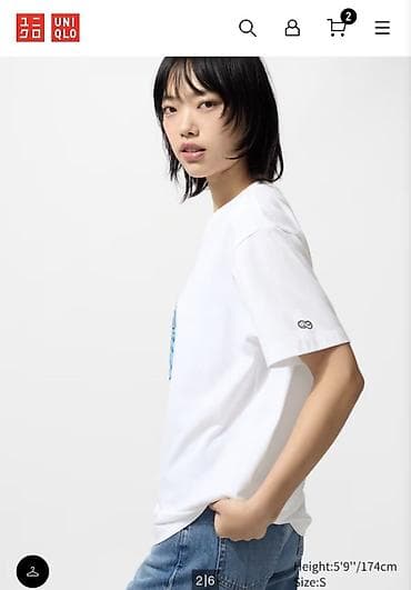 second hand: Футболка, Оверсайз, США, Uniqlo, Хлопок, Новый, S — 2