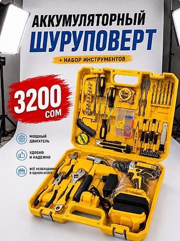 ключей: Аккумуляторный шуруповерт + набор инструментов в прочном пластиковом — 1