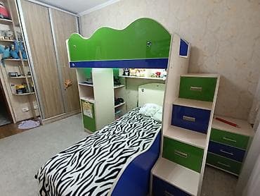 4 ярусная кровать: Двухъярусная детская кровать, Б/у, ЛДСП — 2