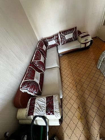 Угловой диван, C подушками, Трехместный