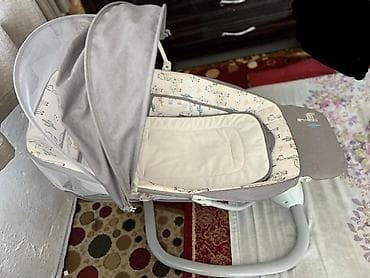 Мебель: Детский шезлонг, Б/у, Качалка, Другой материал, цвет - Серый — 3