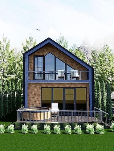 нижний чуй: Современный двухэтажный дом-шале с панорамным остеклением и террасами — 1