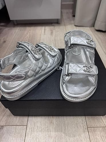 шандор: Босоножки, 36, Chanel, Новый, цвет - Серебристый, Платная доставка — 2