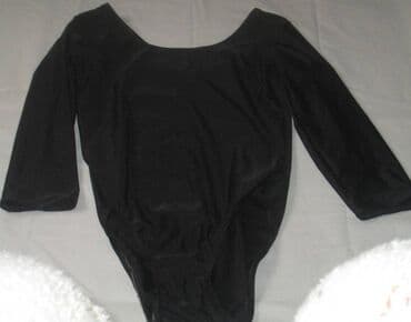 Б/У в хорошем состоянии для гимнастики, танцев: 1. купальник черный на