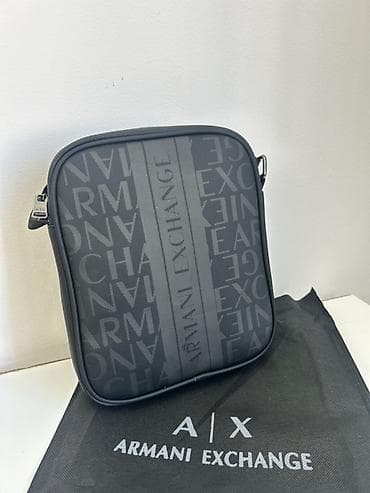 чехол на паспорт: Барсетка, Armani, Материал: Комбинированный материал, Застежка на молнии, Регулируемый ремень, Новый — 1