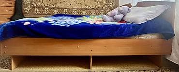 настенные часы 3д: Спальный гарнитур, Двуспальная кровать, Шкаф, Комод, ДСП, цвет - Коричневый — 5