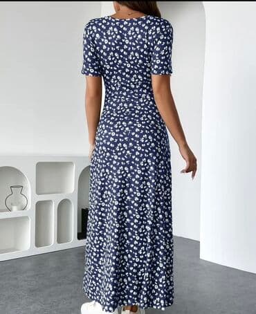 платье майка миди: Күнүмдүк көйнөк, Кытай, Жай, Узун модель, Полиэстер, Ылдый жагы ачык, Стандарт — 4