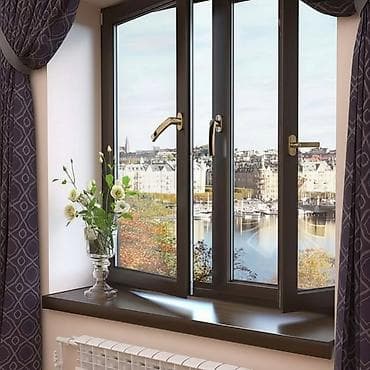 Пластиковые окна с ламинацией под тёмное дерево - Профиль