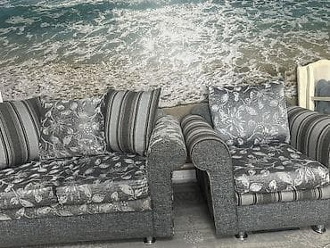 кресла серые: Комплект мягкой мебели, цвет - Серый — 4