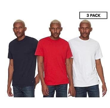 TOMMY HILFIGER. Набор из 3 хлопковых футболок с круглым вырезом. Набор