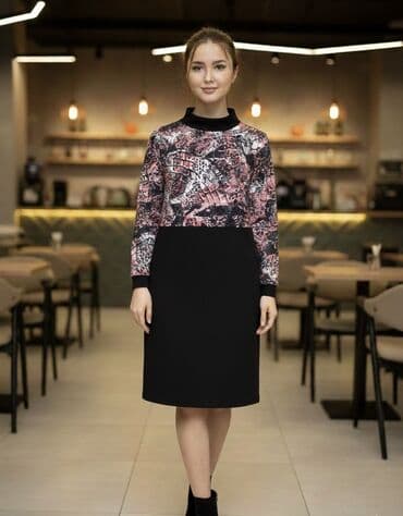 распродажа женской одежды больших размеров: Повседневное платье, Трикотаж, Прямое, Стандарт — 4