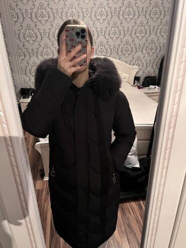 кышкы куртка: Пуховик, По колено, Китай, С капюшоном, XL — 2