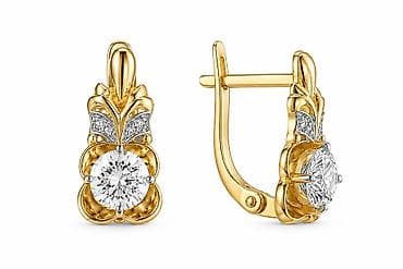 Личные вещи: Серьги из красного золота 585 Артикул: 34744 Бренд: ADAMANT — 1