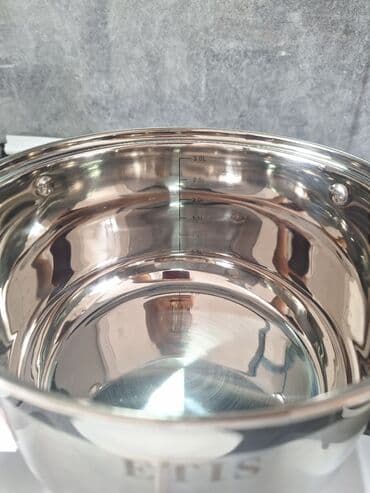 посуда кастрюли: Набор 3 шт. Нержавеющая сталь 18/10 Дно очень толстое. Крышка из — 4