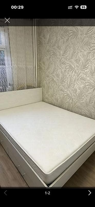Кровать с подъемным основанием и матрасом. - Размер спального места lalafo.kg да Кровать с подъемным основанием и матрасом. - Размер спального места