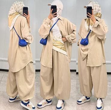 оверсайз одежды: Костюм oversize для женщин в стиле modest fashion. Состав комплекта — 1