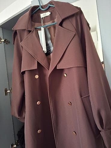 second hand: Плащ, Тренчкот, Двубортная модель, L — 4